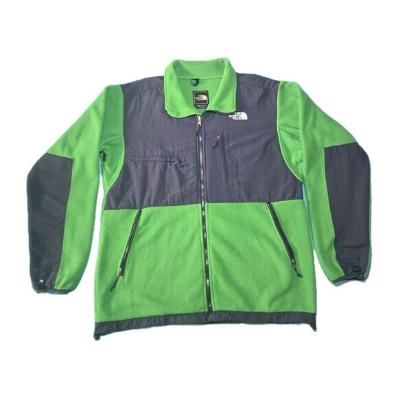 The North Face Denali Fleece Jacket Polartec Green Navy Men’s Large Retro Rare - Picture 1 of 10